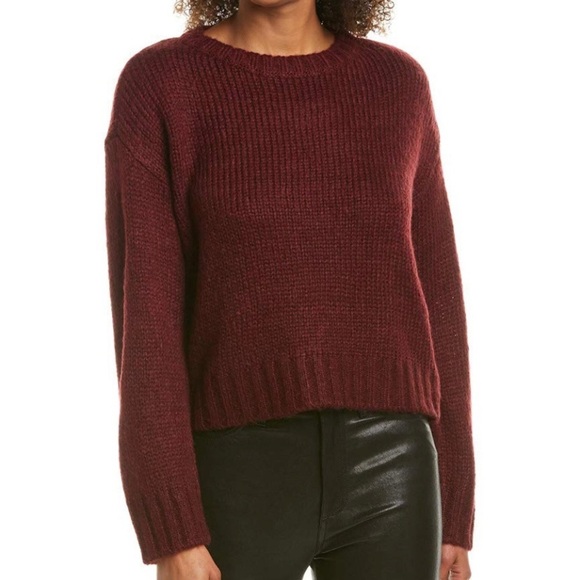 BB Dakota All Tied Up Bordeaux Knit Sweater Size L - Picture 1 of 6